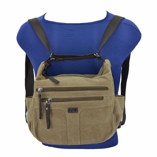 Ççs 31319 İki Bölmeli Kanvas Kadın El ve Omuz Çanta Kahve