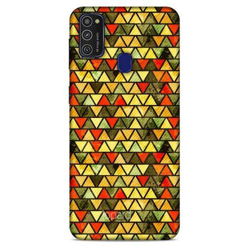 Samsung Galaxy M21 Kılıf Pastel Renkler (46) Core Armor Kılıf Yeşil Sarı