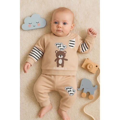 Gift For You Desenli 2'li % 100 Pamuk Erkek Bebek Takımı