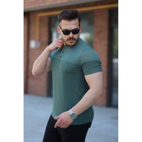 Erkek Hakim Yakalı Kısa Kollu Pamuklu T-shirt
