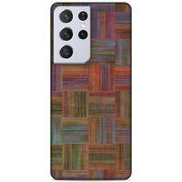 Lopard Samsung Galaxy S21 Ultra Uyumlu Kılıf Wood'X (48) Bumper Kılıf Desenli
