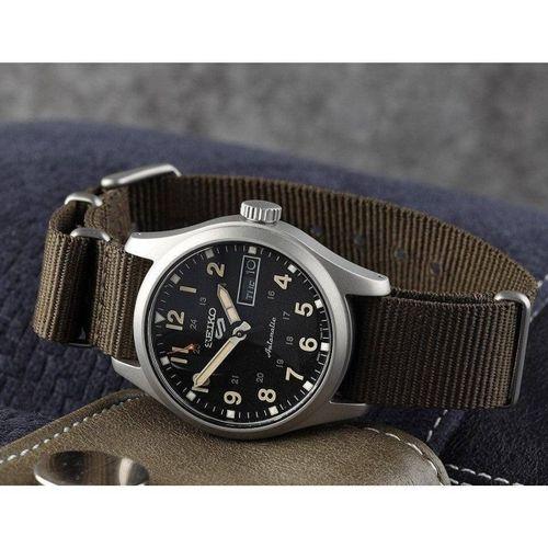 Seiko 5 SRPJ85K1 Otomatik Nato Kordon Yeşil Gri Kadran 10 ATM 36 mm Erkek Kol Saati