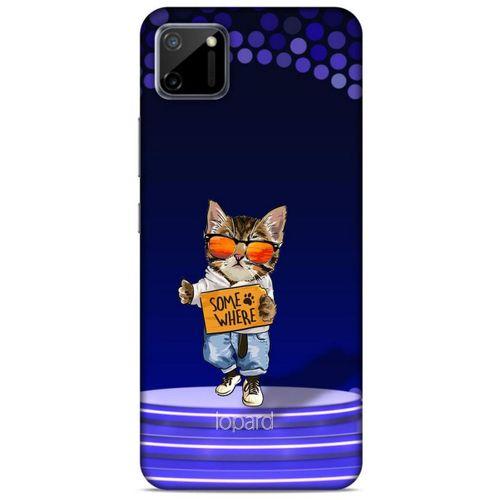 Oppo Realme C11 Kılıf FunnyMaX (42) Rugged Armor Kılıf Kedili Mor