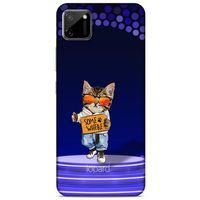Oppo Realme C11 Kılıf FunnyMaX (42) Rugged Armor Kılıf Kedili Mor