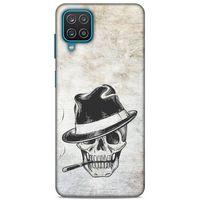 Lopard Samsung Galaxy A12 Uyumlu Kılıf Tattoo's (24) Darbe Emici Kılıf Şapkalı İskelet