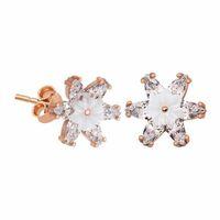 Lucky Life 925 Ayar Gumuss  Beyaz Lotus Çiçeği Küpe