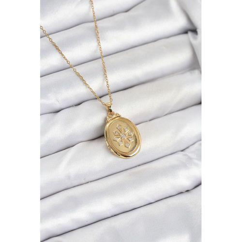 316L Çelik Zincir Gold Renk Kapaklı Açılabilir Model Kadın Kolye