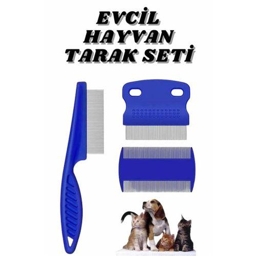 Evcil Hayvan Bit Tarağı Seti Paslanmaz Çelik Bıçaklı 4'lü Set
