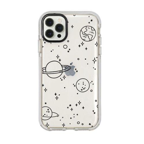 iPhone 12 Pro Max Galaxy Desenli Candy Bumper Silikonlu Telefon Kılıfı