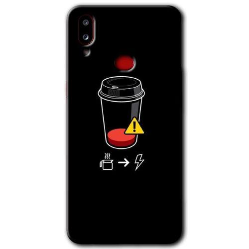 Samsung Galaxy A10s Kılıf Baskılı Kapak - Coffee Battery +Tam Ekran Koruyucu