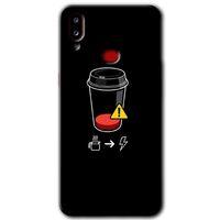 Samsung Galaxy A10s Kılıf Baskılı Kapak - Coffee Battery +Tam Ekran Koruyucu
