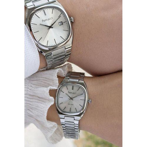 Ferrucci Sevgili Ve Çiftlere Özel Çelik Kordon 2 Yıl Garantili 3 Atm Çift Kol Saati CFT.SG001.01