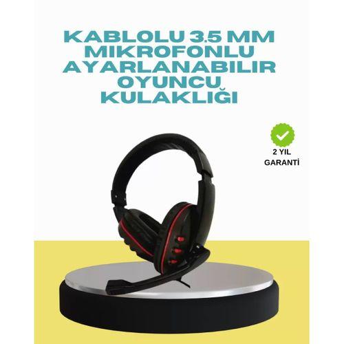 Kırmızı Işıklı Oyun Kulaklığı Kablolu Mikrofonlu Profesyonel