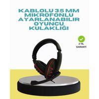 Kırmızı Işıklı Oyun Kulaklığı Kablolu Mikrofonlu Profesyonel