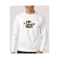 İ M Sngle Now LOVEPOTENTIAL Baskılı Beyaz Erkek Sweatshirt