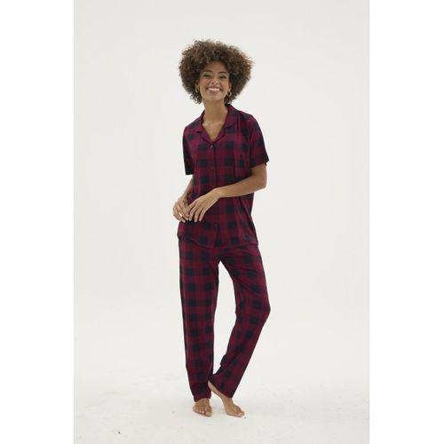 Kocabey Kkt-26158k Kadın Apaj Yaka Düğmeli Pijama Takımı