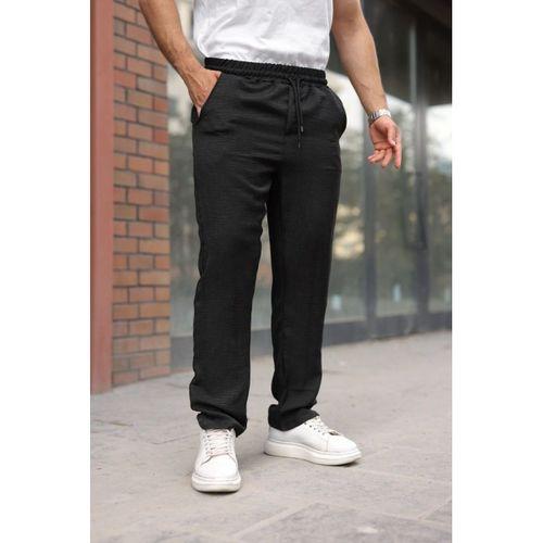 Erkek Beli Lastikli Pera Keten Pantolon