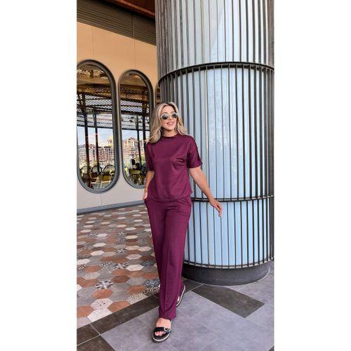 Kadın Kısa Kollu Bisiklet Yaka Omuzdan Düğmeli Viskon Iki Iplik Kısa Bluz Ve Pantolon Ikili Takım