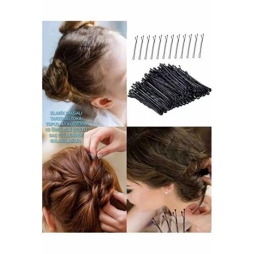 25 Adet Siyah Tel Toka 1.inci Kalite Çelik Tel Toka Kuaför