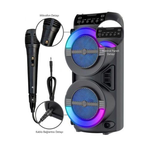 Rgb Işıklı Taşınabilir Bluetooth Hoparlör Güçlü Stereo Ses