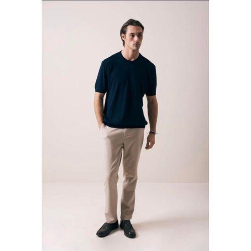 Kwon Bisiklet Yaka Basic Kısa Kollu İnce Triko Erkek T-Shirt - Lacivert