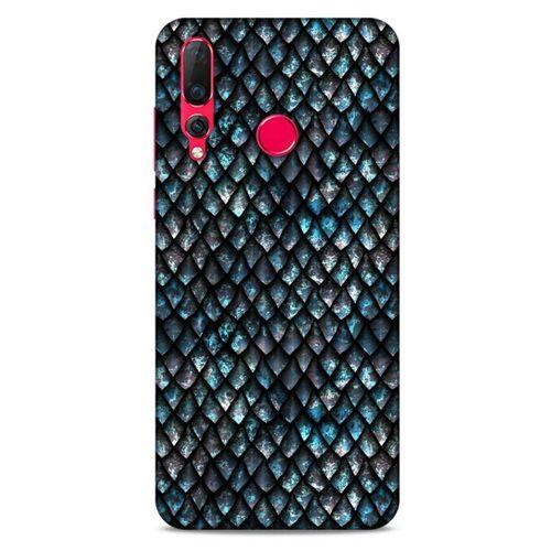 Huawei P Smart Z Kılıf Dragons (10) Full Koruma Kılıfı Ejderha Skin Mavi Beyaz