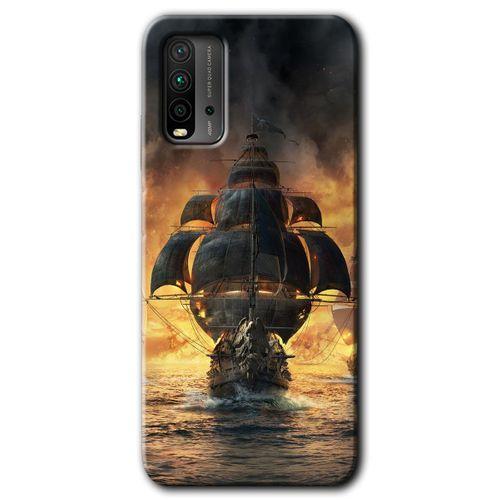 Poco M3 Kılıf HD Desen Baskılı Arka Kapak - Siyah İnci + Kırılmaz Cam