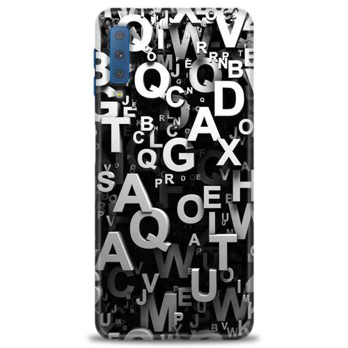 Samsung Galaxy A7 2018 Kılıf HD Baskılı Kılıf - Harfler + Tam Ekran Koruyucu