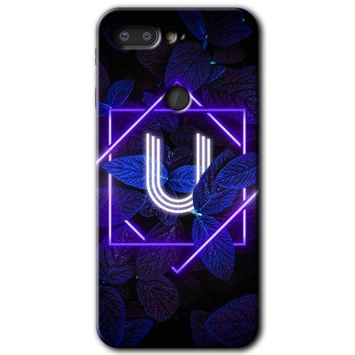 General Mobile GM 9 Pro Kılıf HD Desen Baskılı Arka Kapak - Dark Neon Yaprak U Harfi