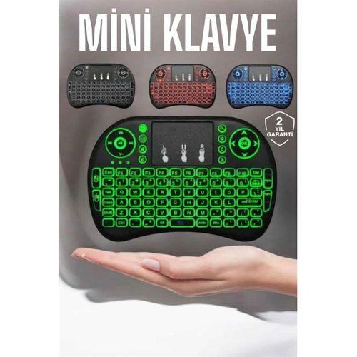 Tv Uyumlu Mini Klavye Q Klavye Işıklı Tüm Cihazlara Uyumlu