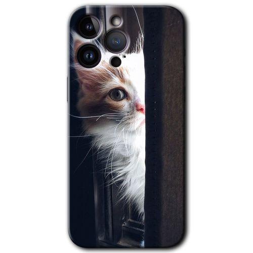 iPhone 14 Pro HD Baskılı Kılıf + 9D Tam Ekran Koruyucu - Kedi Bakışı