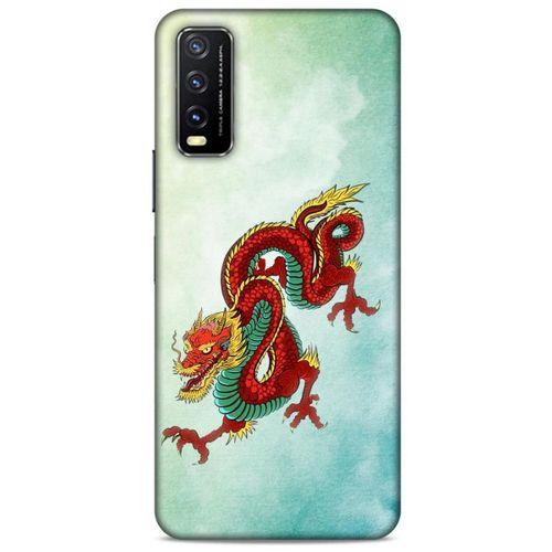 Xiaomi Redmi 9T Kılıf Dragons (25) Antişok Kapak Tatoo Sarı Kırmızı Ejderha
