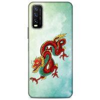Xiaomi Redmi 9T Kılıf Dragons (25) Antişok Kapak Tatoo Sarı Kırmızı Ejderha