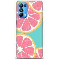 Oppo Reno 5 Pro Kılıf HD Baskılı Kılıf - Pembe Limon + Tam Ekran Koruyucu