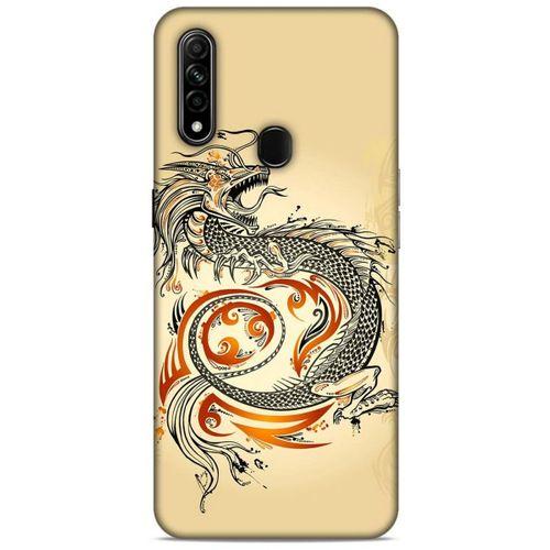 Oppo A31 Kılıf Dragons (27) Tasarımlı Kılıf Siyah Ejderha Dövmesi