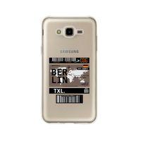 Samsung J7 Berlin Bilet Tasarımlı Premium Şeffaf Silikon Kılıf