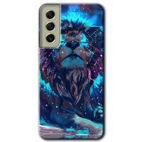 Samsung Galaxy S21 FE Kılıf Baskılı Kapak - Neon Aslan +Tam Ekran Koruyucu