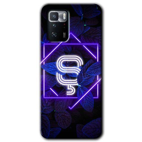 Poco x3 GT Kılıf HD Desen Baskılı Arka Kapak - Dark Neon Yaprak Ş Harfi