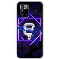Poco x3 GT Kılıf HD Desen Baskılı Arka Kapak - Dark Neon Yaprak Ş Harfi