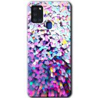 Samsung Galaxy A21s HD Baskılı Kılıf + 9D Tam Ekran Koruyucu - Mosaic Fragments Colorfull