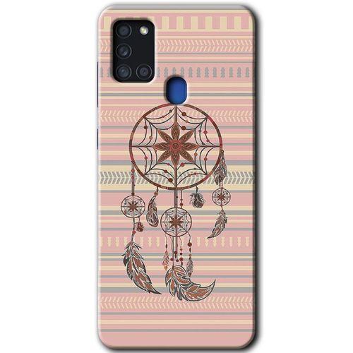 Samsung Galaxy A21s Kılıf Baskılı Kapak - Mandala Retro +Tam Ekran Koruyucu
