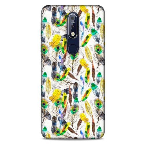 Nokia 7.1 Kılıf Desenli Özel Seri Tüyler (5) Koruma Kabı