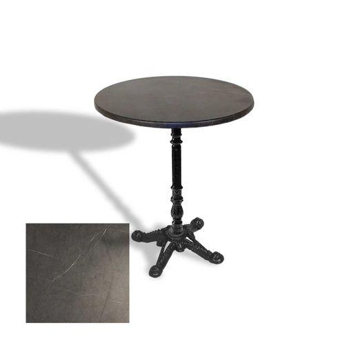 Dockers Çipa 1004 Döküm Ayak Yuvarlak Masa Çap 90cm - (Werzalit, Wermodin ve Allzalit Tabla) - Grey Marble