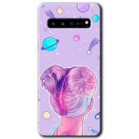 Samsung Galaxy S10 Plus HD Baskılı Kılıf + 9D Tam Ekran Koruyucu - Uzaylı Kız