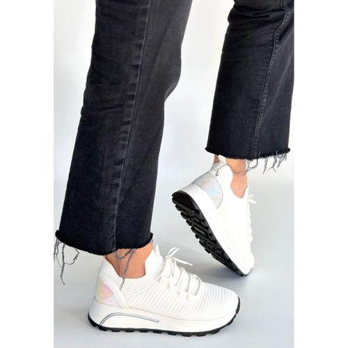 Feort Beyaz Triko Bağcıklı Spor Ayakkabı