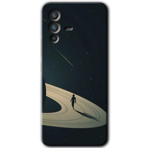 MRCİLETİSİM Vivo V23 5G Kılıf HD Desen Baskılı Arka Kapak+Temperli Cam - Space Planet
