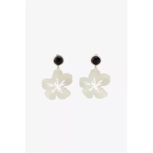 Çiçek Küpe - Krem