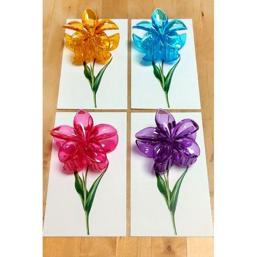 100 Adet Şeffaf Renkli Lotus Toka 8 cm Kına Seti