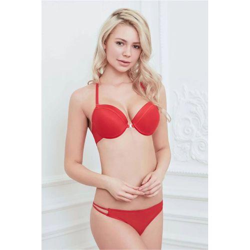 Balenli Destekli Dolgulu Askıları Çıkabilen Önden Açılan Sütyen String Takım