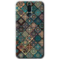 MRCİLETİSİM Huawei Mate 10 Lite Kılıf HD Desen Baskılı Arka Kapak + Temperli Cam - Mat Mandala